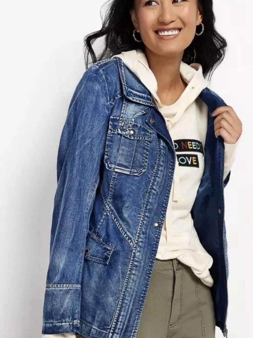 Sam Edelman Denim Jacket Light Wash Blue Denim Woman's Size Small